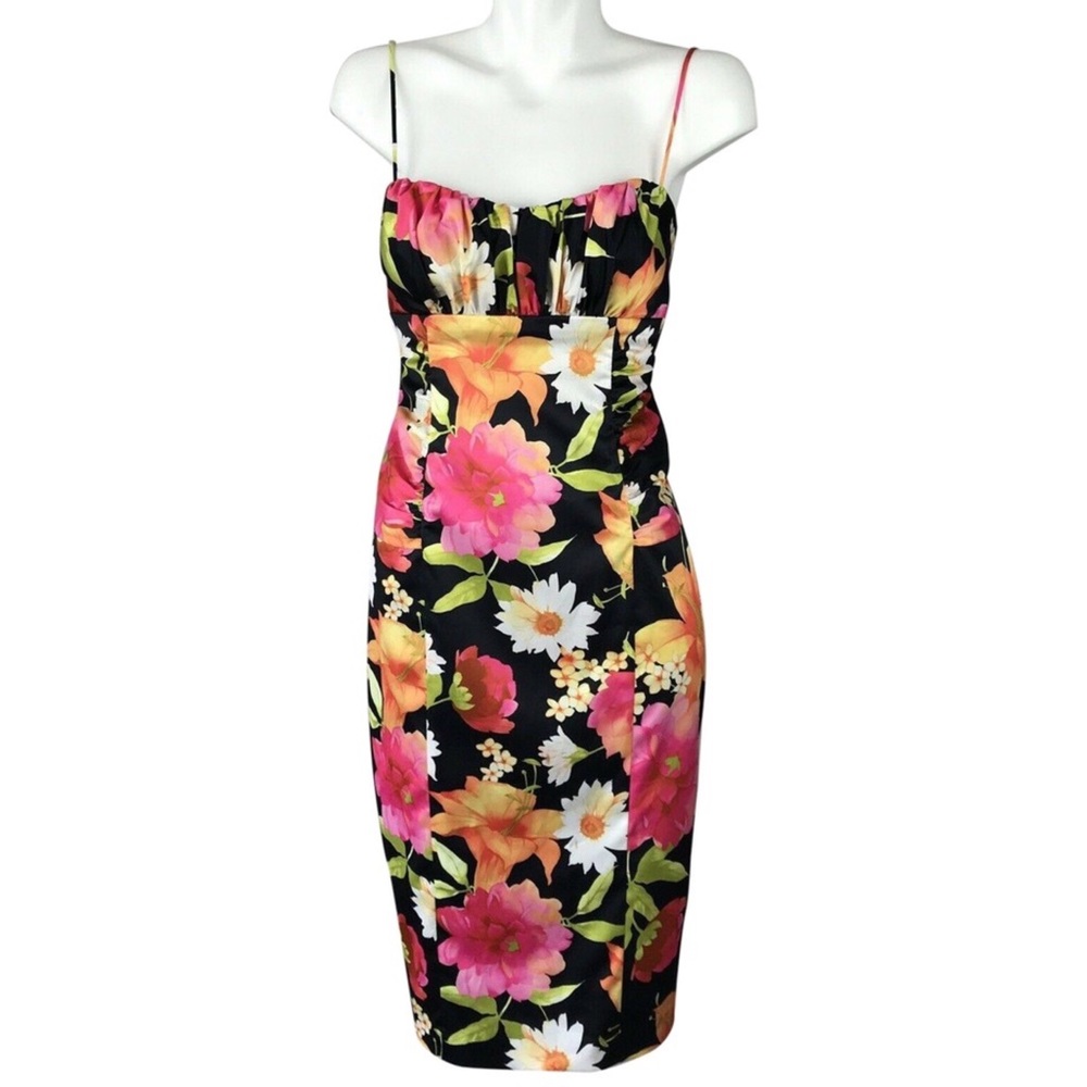 David Meister Floral Spaghetti Strap Dress Size 6